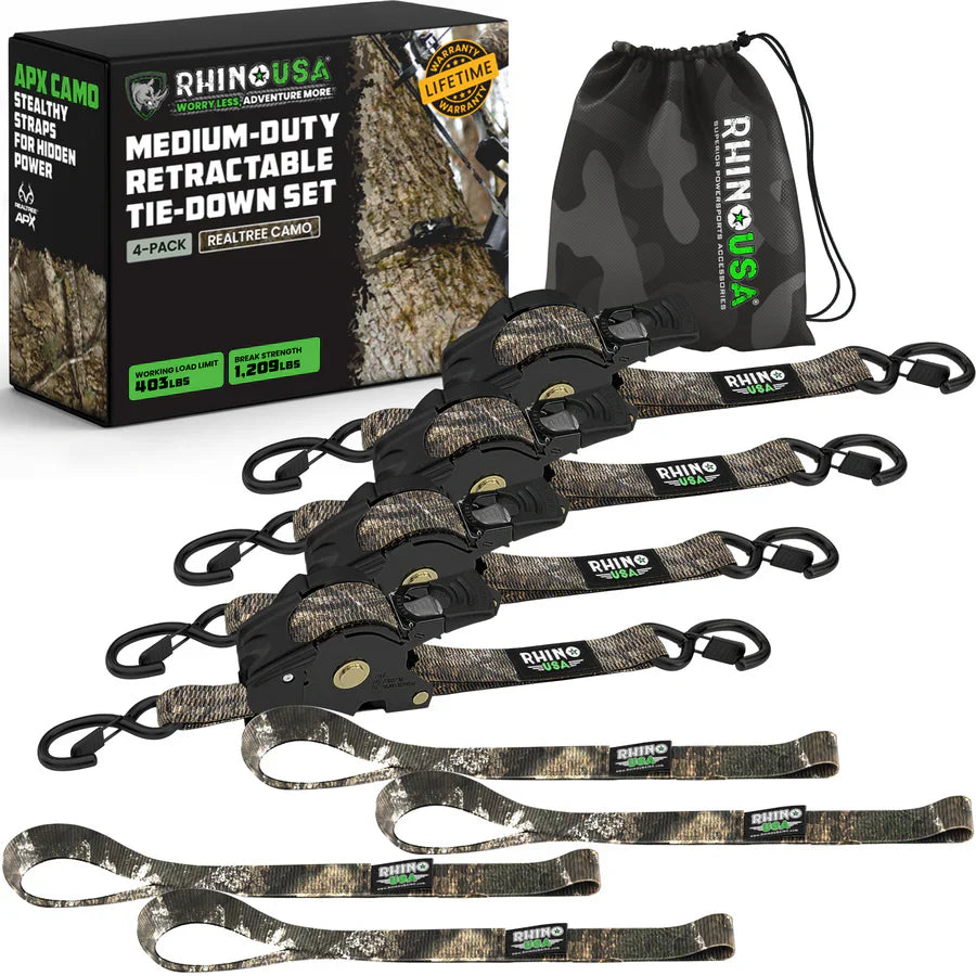 1" x 10' Retractable Ratchet Straps